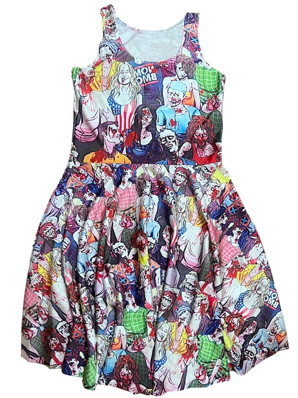Multicolor Graphic Zombie Party Dress